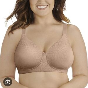 Vanity Fair Lace-Detail Wireless Bra in Nude